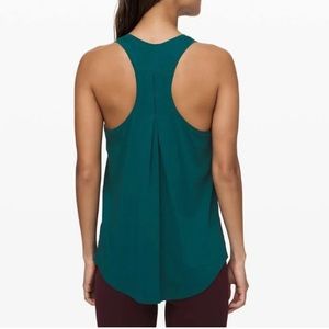 lululemon love tank pleated, size 6, storm teal